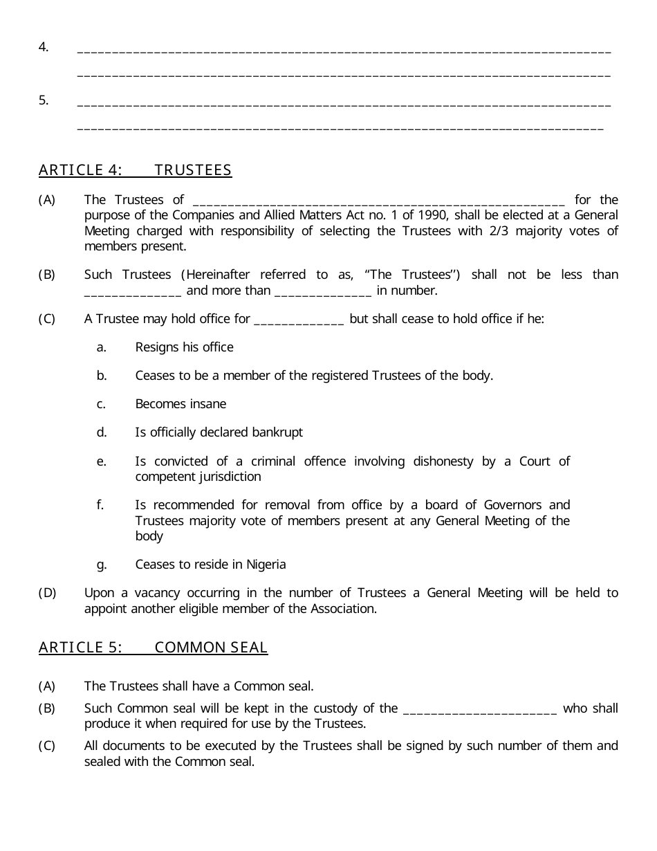 Form CAC / IT1 Incorporated Trustees Application Form - Nigeria, Page 6