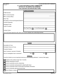 NRC Form 835 U. S. Nuclear Regulatory Commission Office of the Inspector General Far Contractor Reporting Form, Page 2