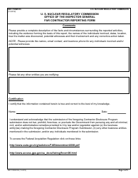 NRC Form 835 U. S. Nuclear Regulatory Commission Office of the Inspector General Far Contractor Reporting Form, Page 3