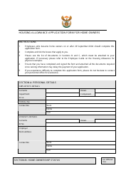 Housing Allowance Application Form for Home Owners - South Africa, Page 2