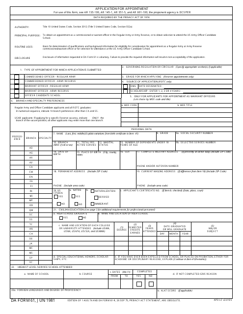 Printable Dd Form 2981 TUTORE ORG Master Of Documents