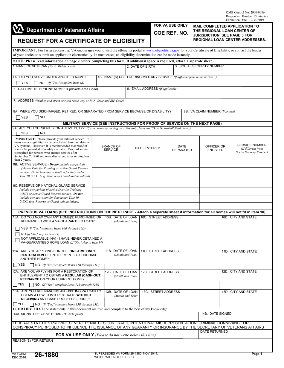 VA Form 26-1880 - Fill Out, Sign Online and Download Fillable PDF ...