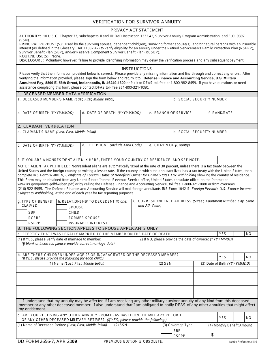 DD Form 2656-7 - Fill Out, Sign Online and Download Fillable PDF ...