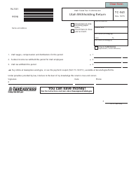 Form TC-941 &quot;Utah Withholding Return&quot; - Utah