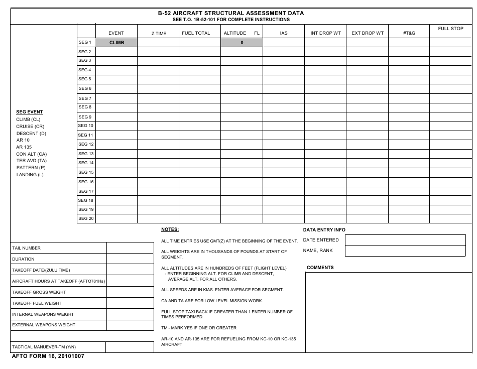 AFTO Form 16 - Fill Out, Sign Online and Download Printable PDF ...