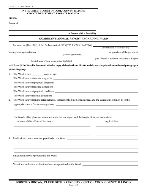 Form CCP0222  Printable Pdf