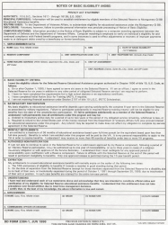 DD Form 2384-1 &quot;Notice of Basic Eligibility (Nobe)&quot;
