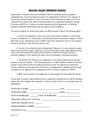 Document preview: Military Spouse Preference Request Form