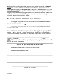Military Spouse Preference Request Form, Page 2