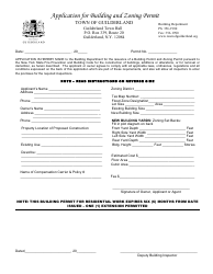Document preview: Application Form for Building and Zoning Permit - Town of Guilderland, New York