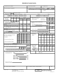 Form SF-1150 Record of Leave Data, Page 2
