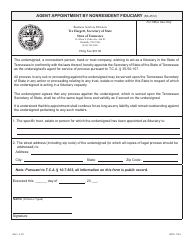 Document preview: Form SS-4512 Agent Appointment by Nonresident Fiduciary - Tennessee