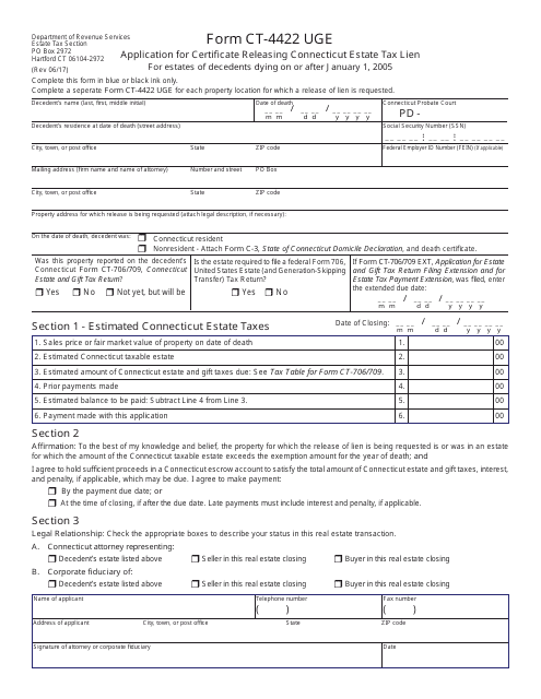 Form CT-4422 UGE  Printable Pdf