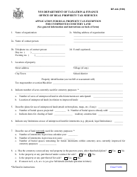 Form RP-446 &quot;Application for Real Property Tax Exemption for Unimproved Cemetery Land&quot; - New York