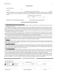 Form RP-446 &quot;Application for Real Property Tax Exemption for Unimproved Cemetery Land&quot; - New York, Page 2