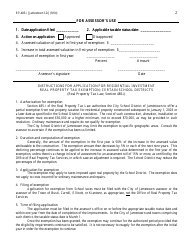 Form RP-485-I [JAMESTOWN SD] Application for Residential Investment Real Property Tax Exemption; Certain School Districts - New York, Page 2