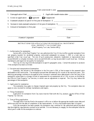 Form RP-485-J [UTICA] Application for Residential Investment Real Property Tax Exemption - City of Utica, New York, Page 2