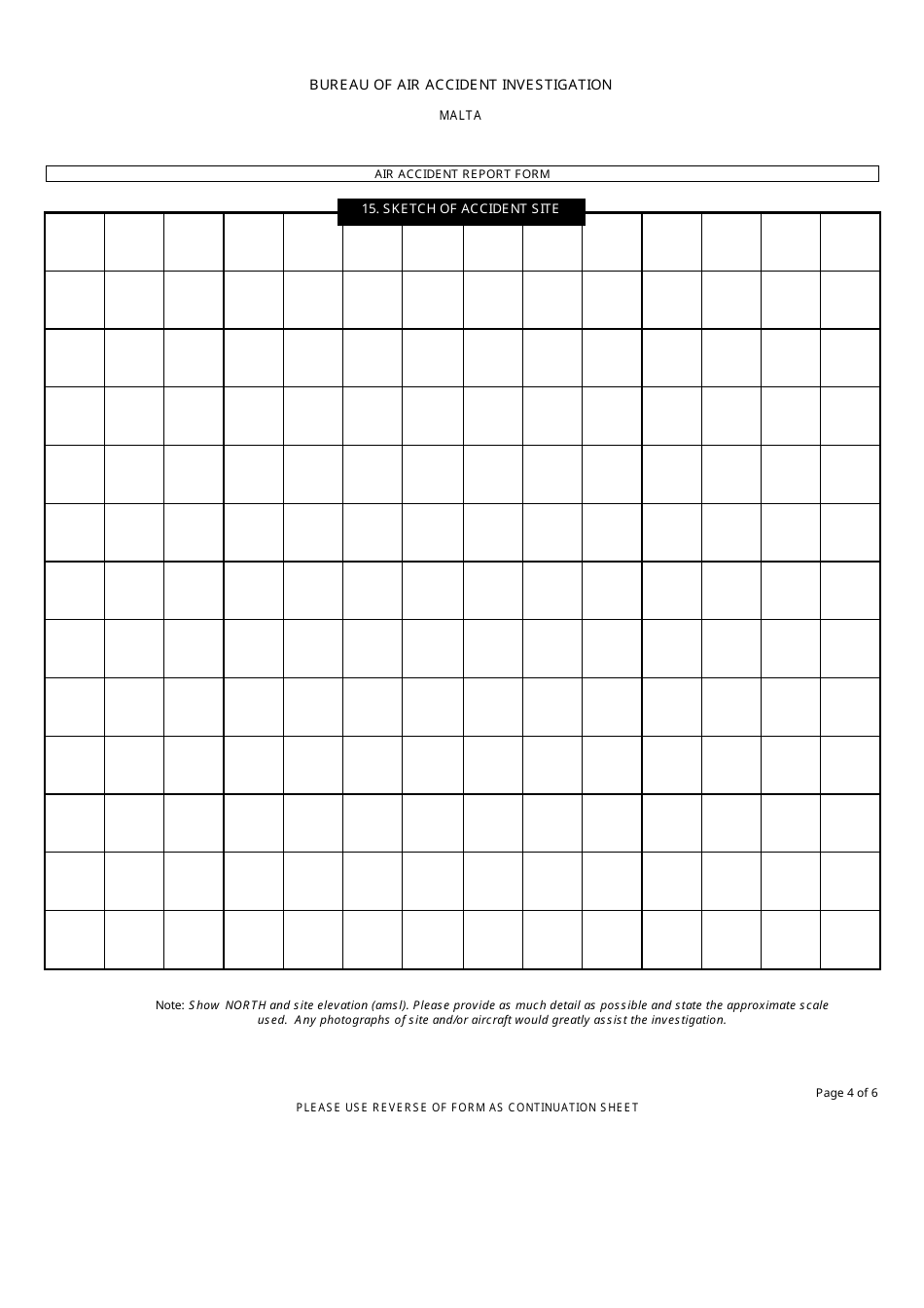 Air Accident / Serious Incident Report Form - Bureau of Air Accident Investigation - Valletta, Malta, Page 4