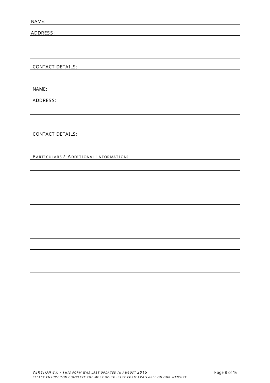 Application Form for Registration in the Register of Medical Practitioners - Comhairle Na Ndochtulri Leighis Medical Council - Ireland, Page 8