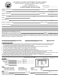Document preview: Flood Permit Application Form - Los Angeles County, California