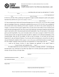 Form PW-4 &quot;Affidavit of Compliance With the Prevailing Wage Law&quot; - Missouri