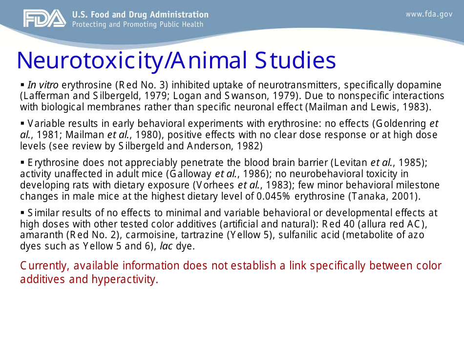 Evaluation of Studies on Artificial Food Colors and Behavior Disorders in Children, Page 23