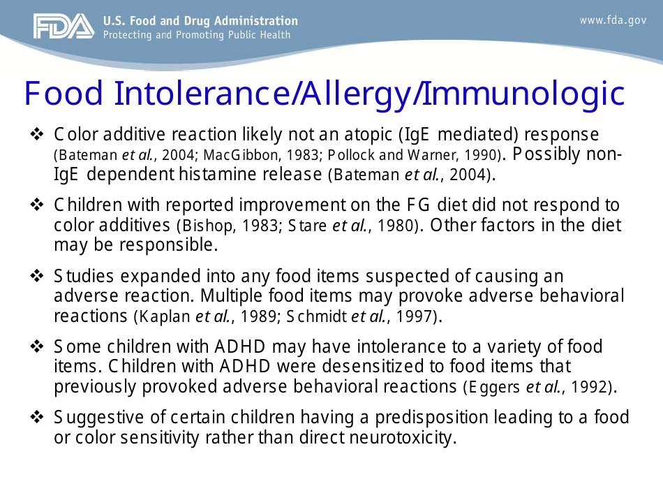 Evaluation of Studies on Artificial Food Colors and Behavior Disorders in Children, Page 27