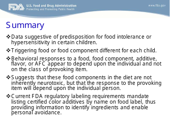 Evaluation of Studies on Artificial Food Colors and Behavior Disorders in Children, Page 29