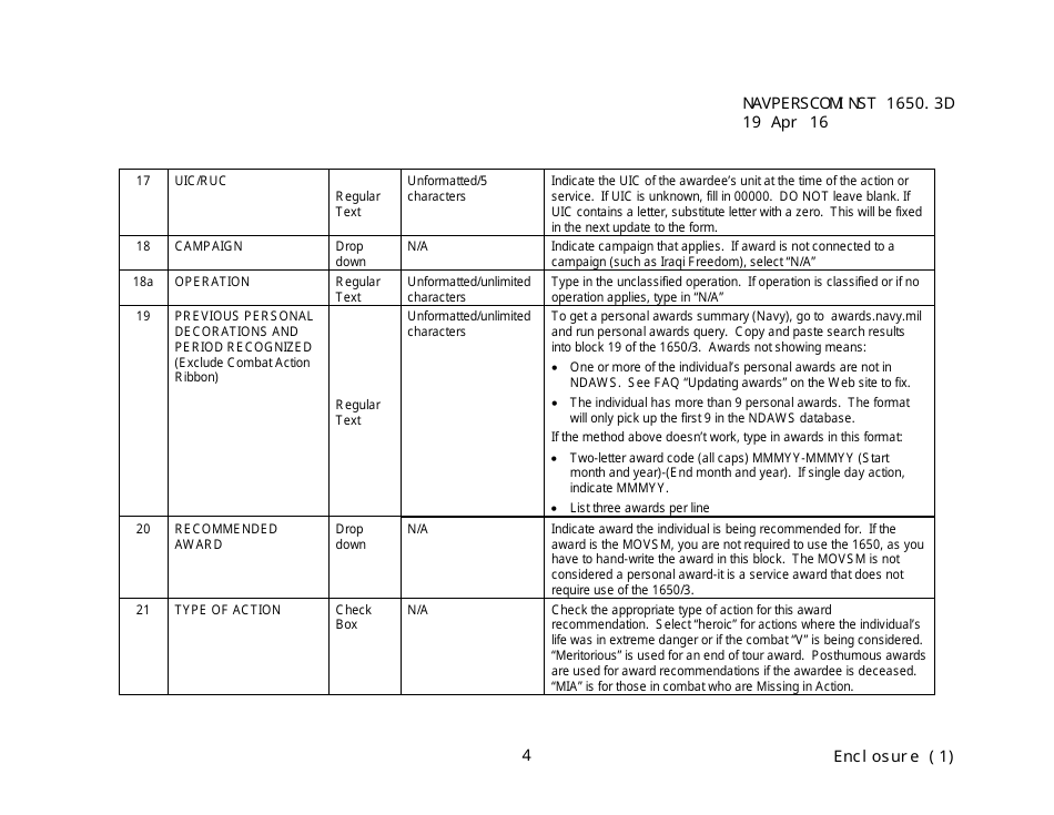 Navperscom Instruction 1650.3d - Military Awards Guidance, Page 10