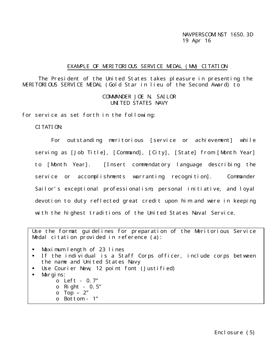 Navperscom Instruction 1650.3d - Military Awards Guidance, Page 16
