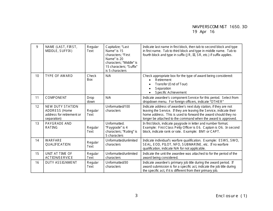 Navperscom Instruction 1650.3d - Military Awards Guidance, Page 9