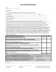 Document preview: Rent Increase Request Form - Fairfax County, Virginia