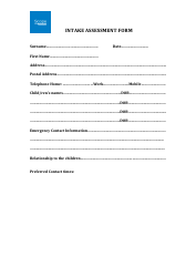 Document preview: Intake Assessment Form - Scope Consultancy