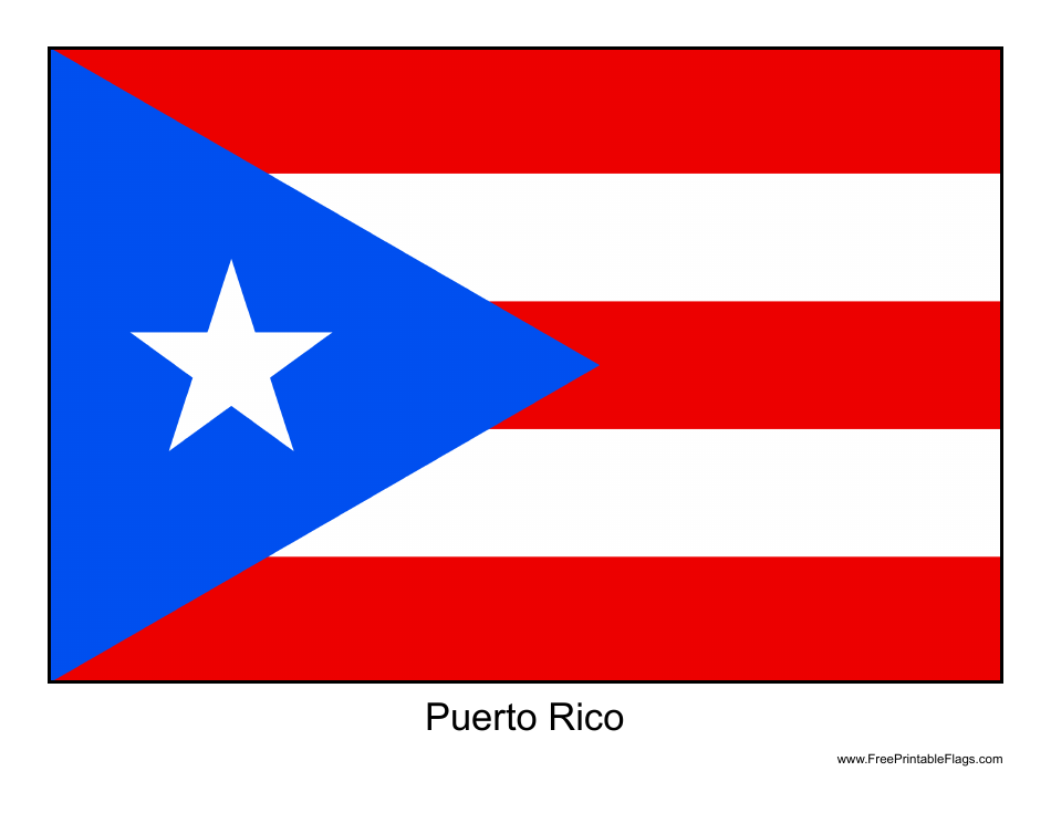 Puerto Rico Flag Template, Page 1