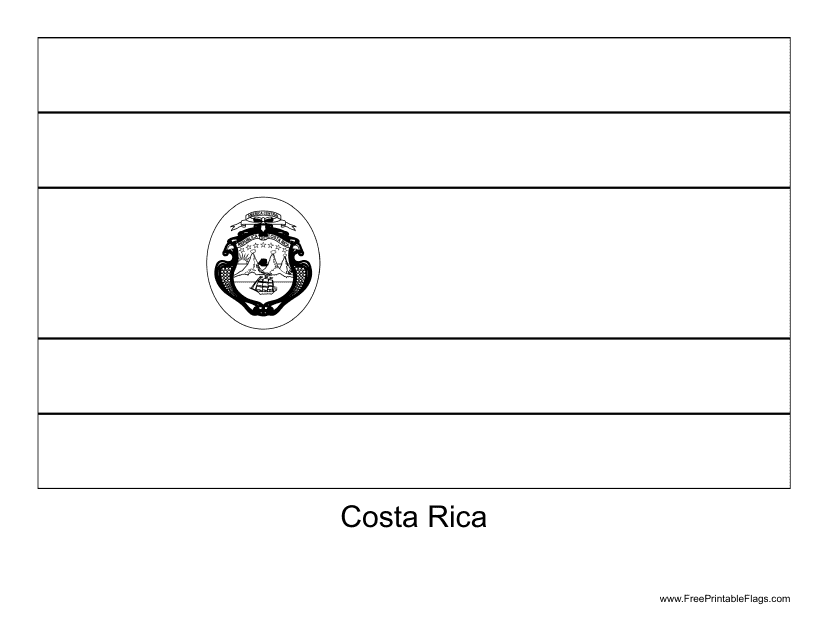 &quot;Costa Rica Flag Template&quot; - Costa Rica Download Pdf