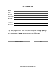 Document preview: Key Assignment Form for Employee