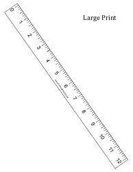 Document preview: Large Print 12-inch Ruler Template