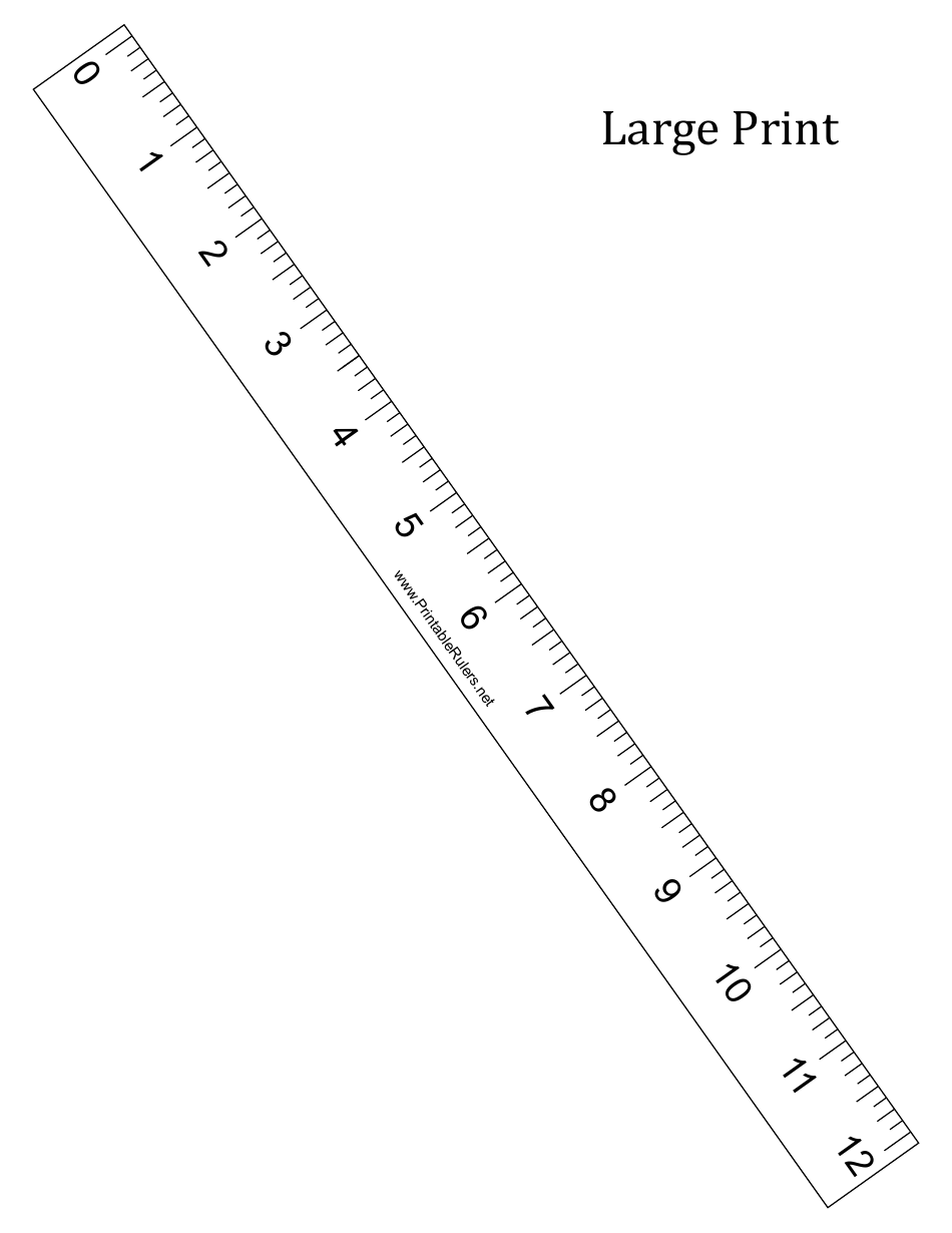 Large Print 12-inch Ruler Template - High Quality Printable PDF
