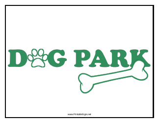 &quot;Dog Park Sign Template&quot;