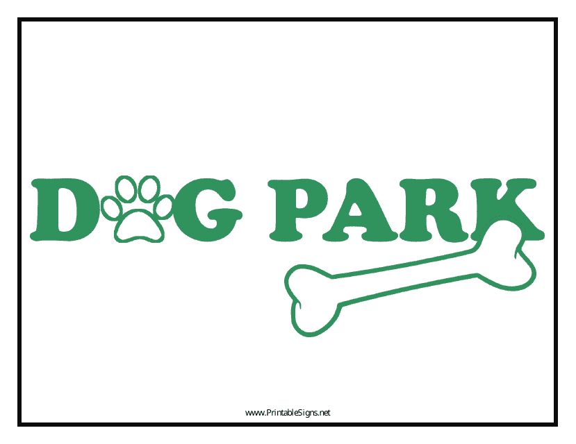 Dog Park Sign Template