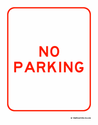 Document preview: No Parking Sign Template