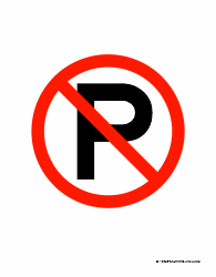 &quot;No Parking Sign Template (Picture)&quot;