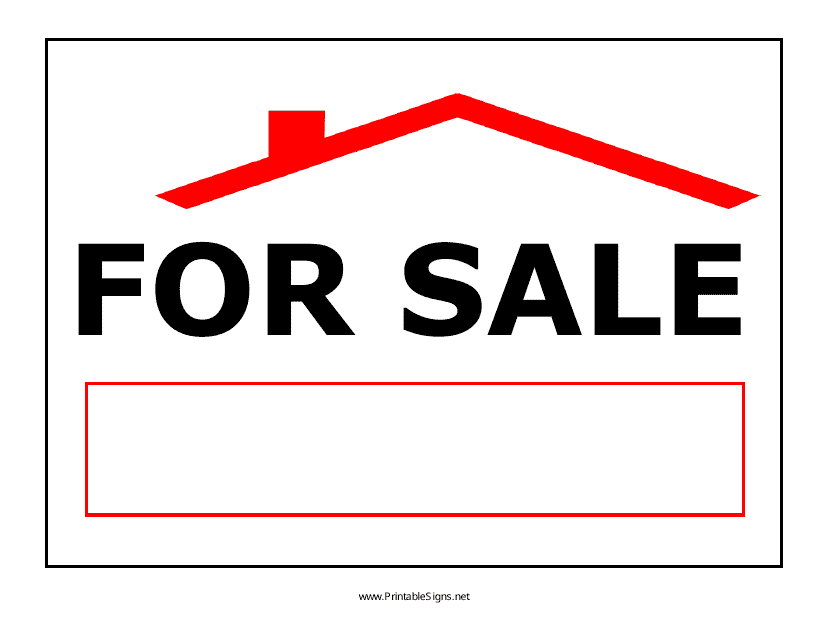 House for Sale Sign Template