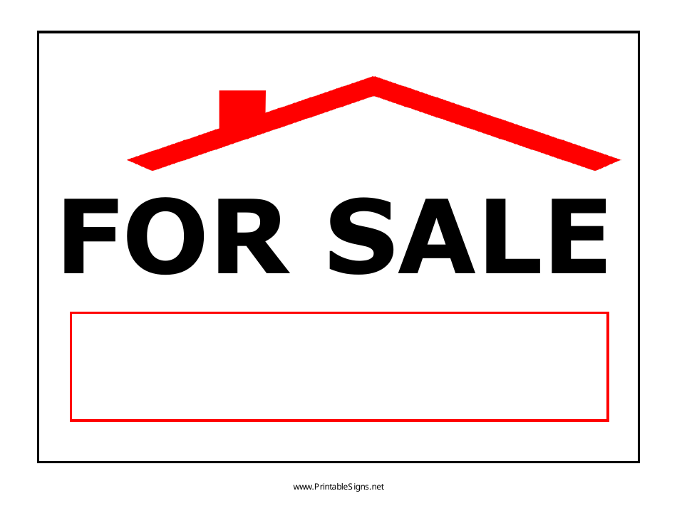 House for Sale Sign Template, Page 1
