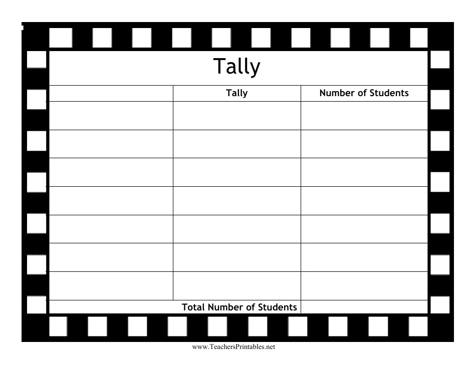Blank Tally Chart Template Download Printable PDF Templateroller