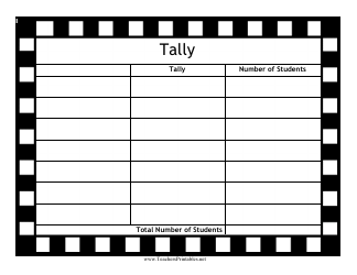 Blank Tally Chart Template Download Printable PDF | Templateroller