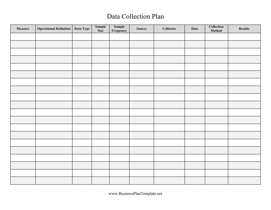Data Collection Plan Template Document Image Preview