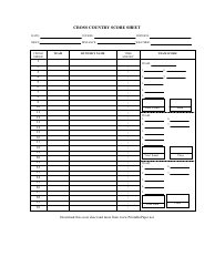 Document preview: Cross Country Score Sheet Template