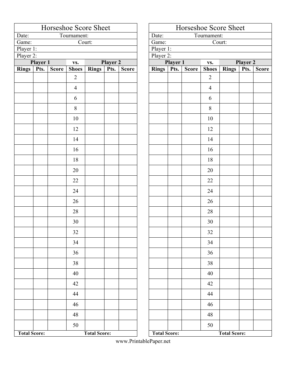 Horseshoe score sheets document preview