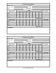 Document preview: Curling Score Sheet Template